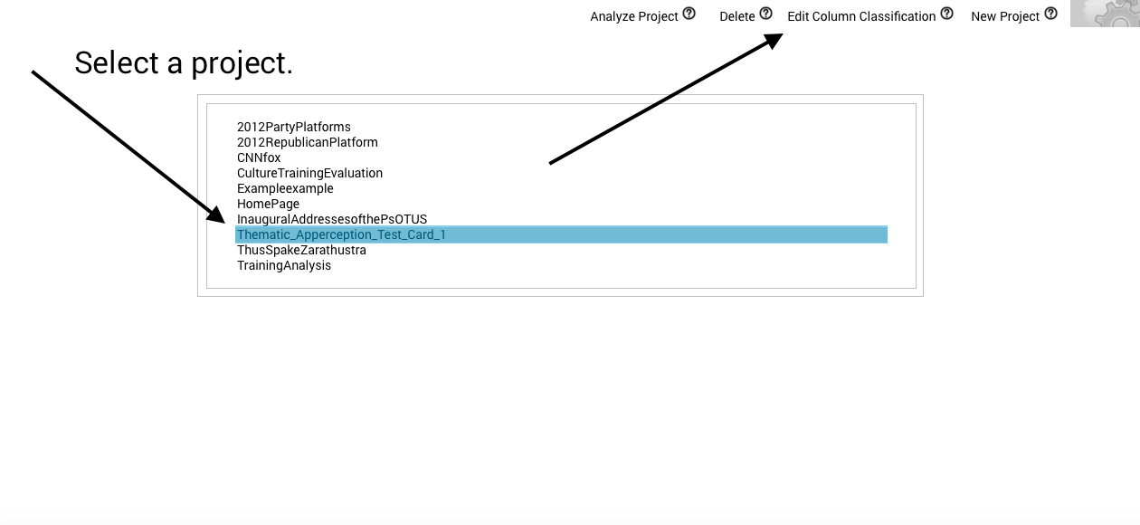 Edit column classifications