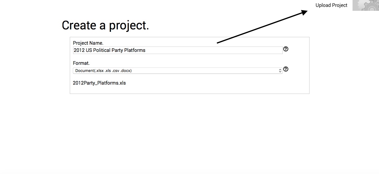 Save your file to our cloud by selecting the upload project button